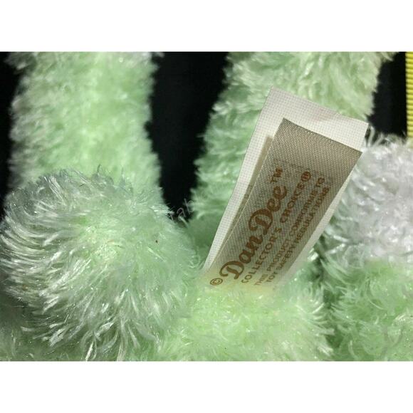 Dan Dee 16" Green Floppy Easter Bunny Rabbit with Pink Nose & Bow Bendable Ears - Picture 4 of 5